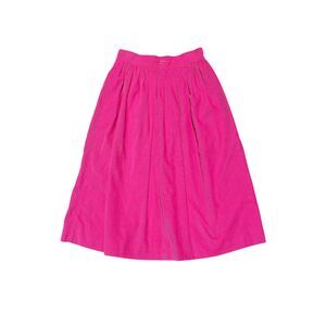 1960s 1970s Courreges hot pink corduroy full skirt w pockets size small